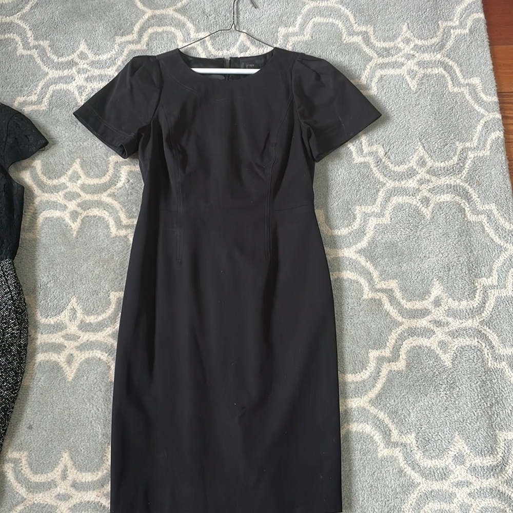 Black J Crew Short sleeve heavy cotton work dress